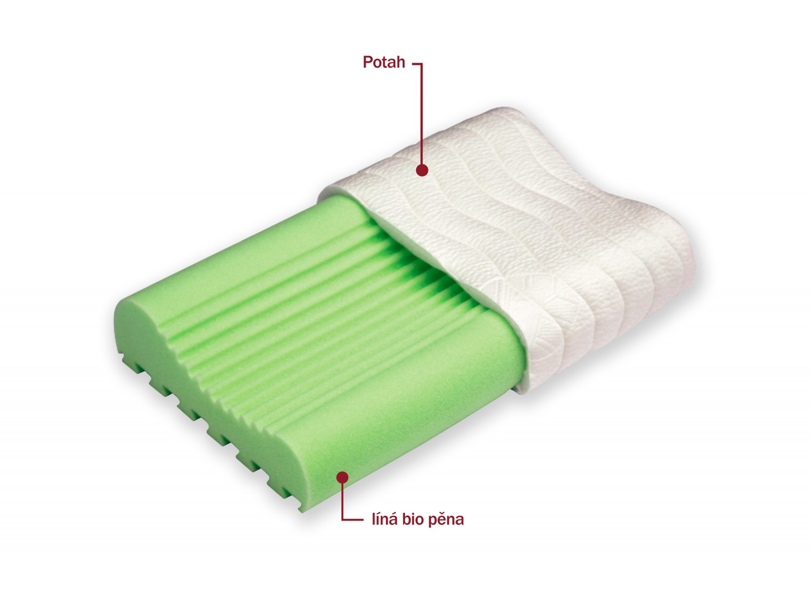 Dřevočal polštář Marek, potah ÚPLET/ALOE VERA